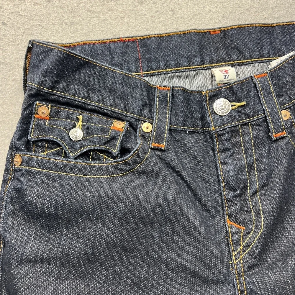 True Religion Jeans Mens 32x34 Dark Blue Section Skinny Stretch Denim World Tour